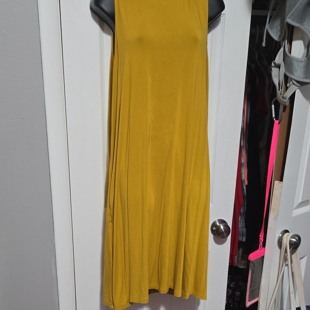 Time and Tru Mustard Yellow Midi Dress